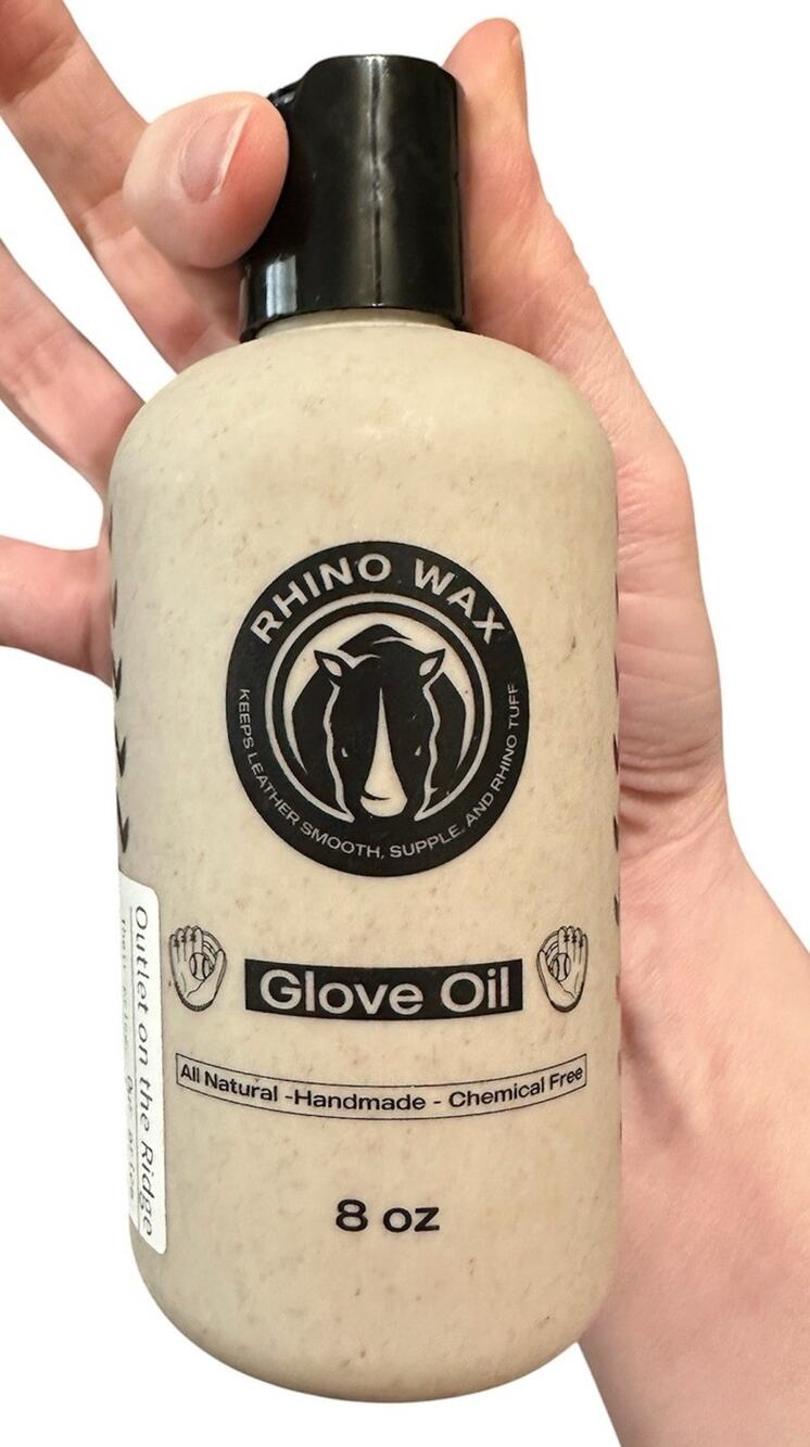 Rhino Wax Oil 8 oz Natural Leather Softener Baseball Handmade Sealed Glove